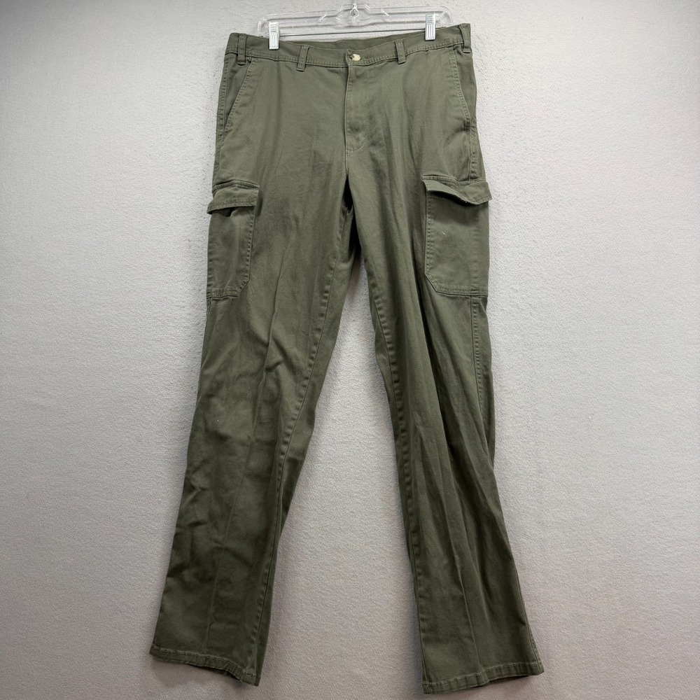 George Cargo Pants Mens 3x31* Green Stretch Brushed Twill Gorpcore Utility